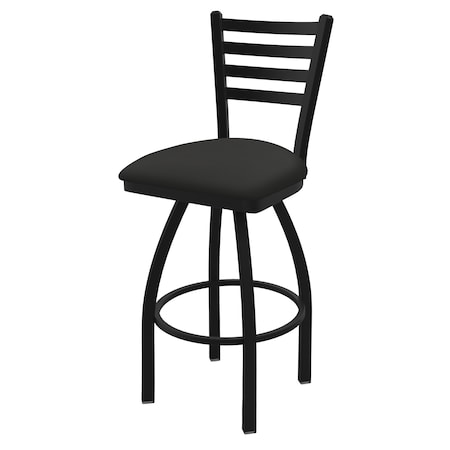 Holland Bar Stool Co 25" Swivel Counter Stool, Black Wrinkle, Canter Iron Seat 41025BW008